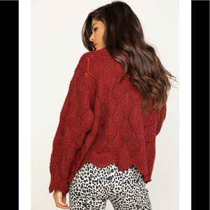 NWOT Angie (Boot Barn) Scallop knit cardigan